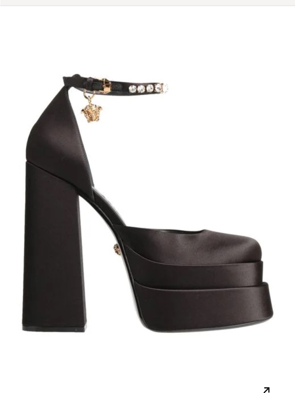Medusa Aevitas Satin Platform Pumps.